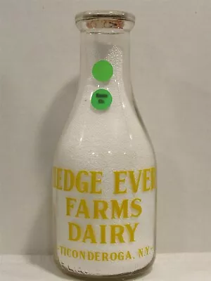 TRPQ Milk Bottle Ledge Ever Farms Dairy Farm Ticonderoga NY ESSEX COUNTY 1951 • $39.99