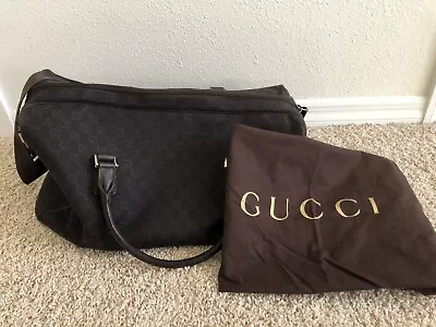 Authenticated Gucci GG Duffle Bag Brown Beige Canvas Fabric Travel • $450