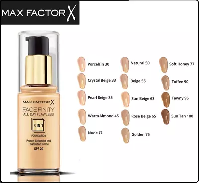 MAX FACTOR Facefinity 3in1 All Day Flawless Foundation 30ml SPF20 *NEW&SEALED • £9