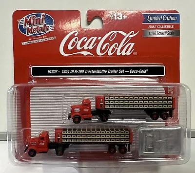 Mini Metals N Scale Coca-Cola 1954 IH R-190 Tractor/Bottle Trailer Set #51207 • $29.99