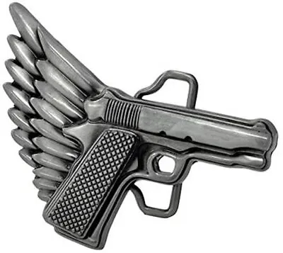 Gun Wings Motorcycle  Belt Buckle Biker Tattoo Trucker Country 2nd Amendment • $11.99