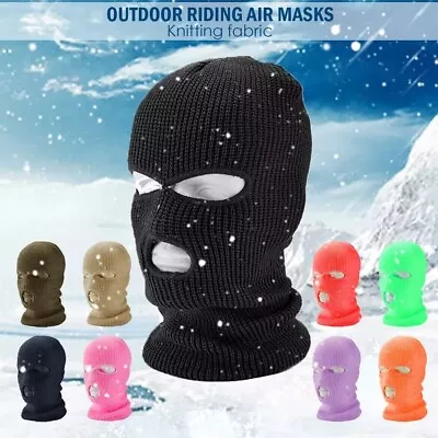 3 Hole Full Face Mask Winter Ski Cap Balaclava Beanie Tactical Warm Hat US • $6.83