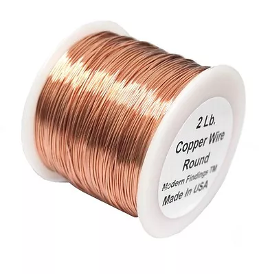 Bare Round Copper Wire 2 Lb. Spool / Choose Gauge And Temper / 10 To 30 Ga • $43.95