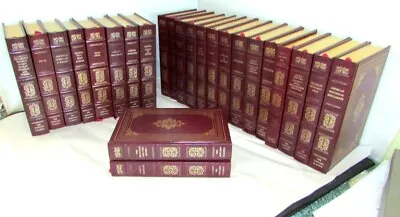 Vintage 1980s Harvard Classics Book Set 24 Volumes Grolier Gilt Edge Burgundy • $174.95