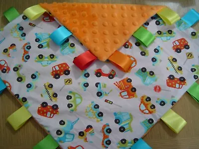 Large Car/Orange Dimple Plush Taggy/Comforter 33cm • £8.50