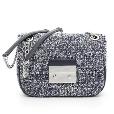 Michael Kors Sloan Small Blue Tweed Crossbody/ Shoulder Bag • $89