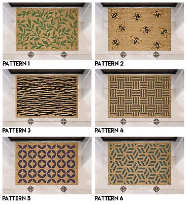 Coir Front Door Mat | 6 Unique Patterns: Colorful Durable & Stylish Entrance Mat • £14.99