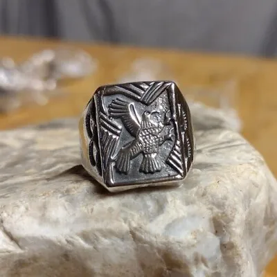 Tribal American Eagle Ring 925 Sterling Silver - Made In USA • $55