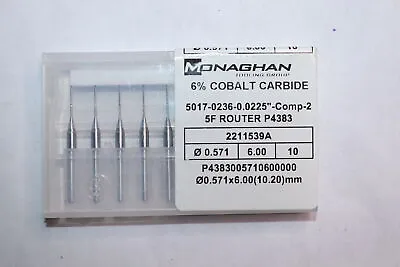 (10-Pk) Monaghan Carbide Micro Drill  Bits 0.6mm 2211539A • $3.08