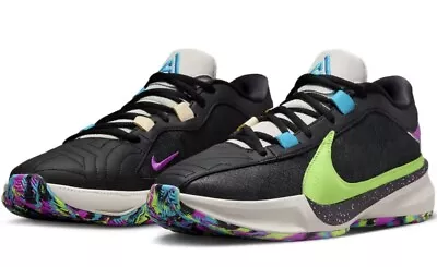 NEW Nike Zoom Freak 5 Basketball Shoes DX4985 002 Black Green Giannis Men's 11 • $74.99