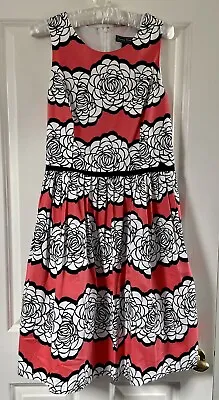 £15 • Buy JESSICA HOWARD Black White And Red 1950s Style Floral Dress UK14 Used