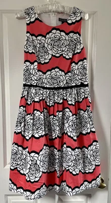 £15 • Buy JESSICA HOWARD Black White And Red 1950s Style Floral Dress UK14 Used