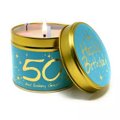 Lily Flame Happy Birthday 50 Tin Candle • £10.73