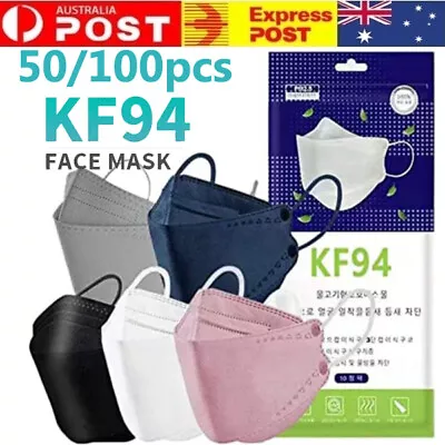 50/100Pcs KF94 Disposable Mask 4 Layer Filter Protective 3D Fish Type Face Cover • $28.99