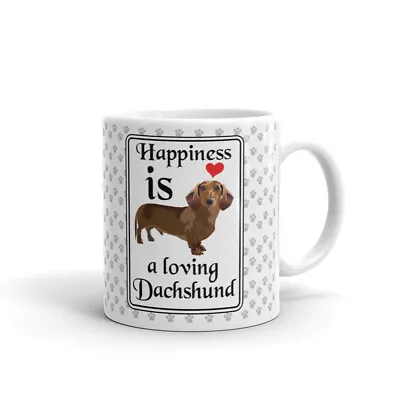 Happiness Is A Loving Dachshund Coffee Tea Ceramic Mug Office Work Cup Gift • $17.99