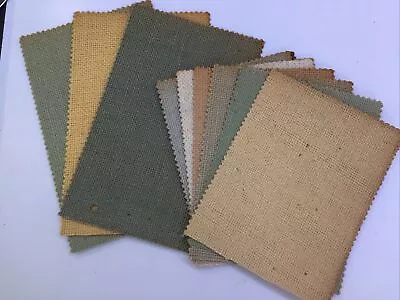 £11.73 • Buy Vintage Wallpaper Sample Deco-Fabs ‘66 Burlap Basket Weave 10 Crafting Colors