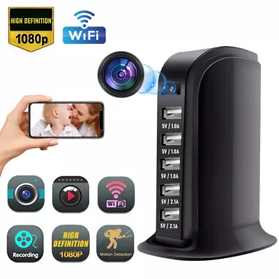 1080P WiFi Mini Camera 5-Ports Port USB Charger Motion Detection Security Cam • $45.99