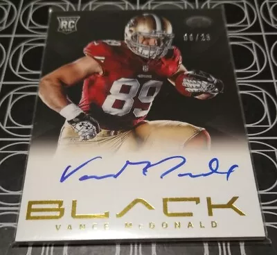 Vance Mcdonald San Francisco 49ers 2013 Panini Black Prime Rookie Auto Rc 06/25 • $34.99