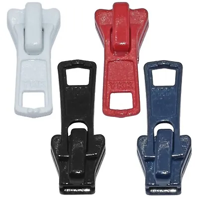 No.5 YKK For VISLON PLASTIC Metal Zip Zipper Sliders - Red Black Blue And White • £51.99