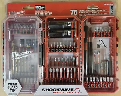 Milwaukee 75 Pc. Shockwave Impact Drill & Driver Set 48-32-4098 New Sealed • $48.88