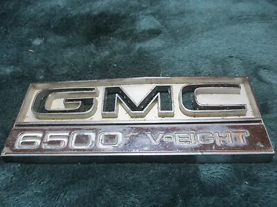 Vintage GMC 6500 V-Eight Fender Emblem Metal Side Badge 1970's-1980's • $11.19