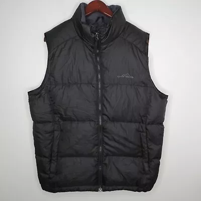 Eddie Bauer Essential Classic Down Vest Black Mens Medium Premium Jacket Zip Up • $33.55