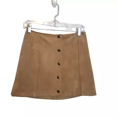 Jack By BB Dakota Can't Buy Me Love Faux Suede Skirt Button Front Sz XS • £28.50