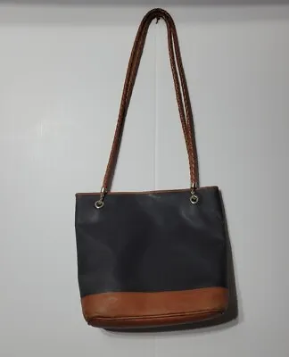 Vintage BOTTEGA VENETA Shoulder Bag PVC Leather Black Brown Tote Bag • $75