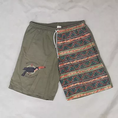 Vintage 80s Beach Shorts Men's Medium Karki Green High Waist • $16.95