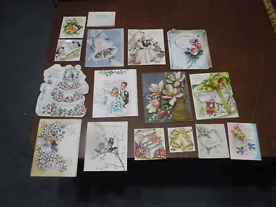 Lot Of 16 Vintage Wedding Congrats/greeting Cards - 1950's • $0.99