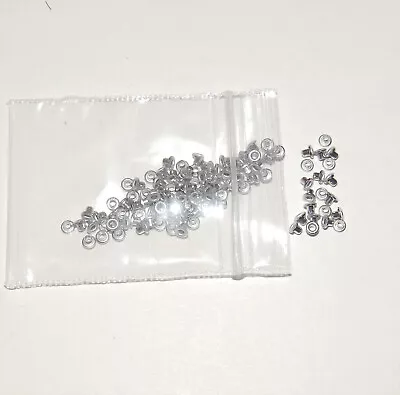 1/6 Scale Lot Of 100 Tiny Silver Metal Eyelets 1.0mm Inside Dimension • $7