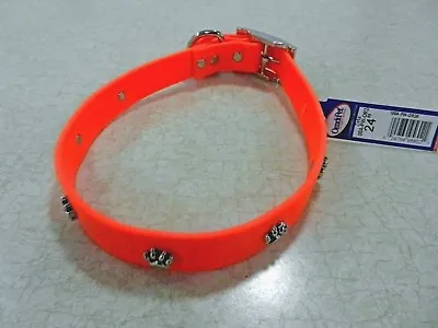 Zeta - Design Dog Collar / 24 Inches Color Orange / Free Brass Hang Tag 100a-pw • $13.50