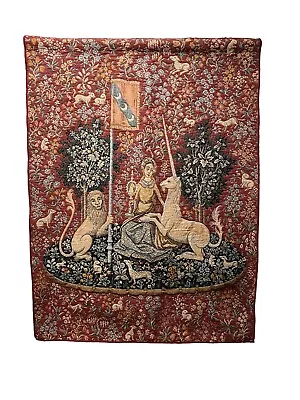 Vintage Belgium The Lady With The Unicorn Wall Tapestry Belgium Ter Waes LTD • $67.99