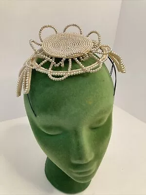 Vintage Tiara Headpiece Fascinator First Communion Jewels Pearls Wedding Veil • $21