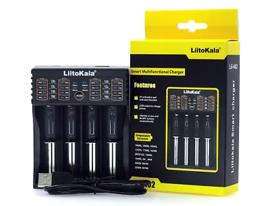 Liitokala Lii-402 Battery Charger AA AAA NiMH Lithium Batteries  USB Input • £16.75