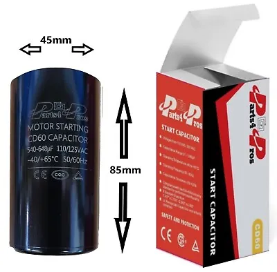 540-648 UF 110-125 V VAC  High Quality Motor Start Capacitor Round CD60 • $11.25