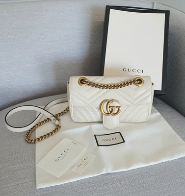 $1999 • Buy LIKE NEW Gucci GG Marmont Matelassé White Bag RRP $3,580