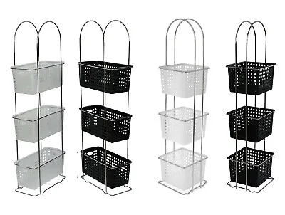 3 Tier Bathroom Shower Caddy Free Standing Square Storage Tidy Organiser Basket • £16.75