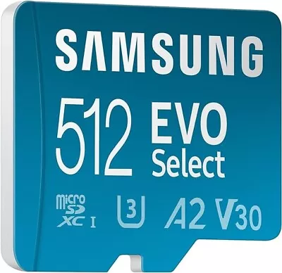 SAMSUNG EVO Select Micro SD-Memory-Card + Adapter 512GB MicroSDXC 130MB/s/AU • $75.99