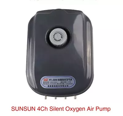 New SUNSUN YT-304 Aquarium Magnetic Vibration Air Pump With 4 Way Outlets • $22.95