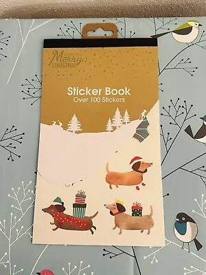 Sausage Dog / Dachsund Pack Of 100 Christmas Stickers Book New Gift • £5.50