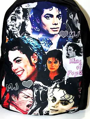 Michael Jackson King Of Pop Bad Heart MJ Billie Jean 12 X16 X6  Black Backpack • $95