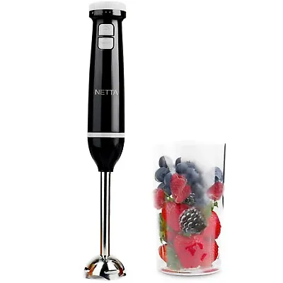 NETTA 600W Hand Blender With Measuring Cup Handheld Stainless Steel • £17.99