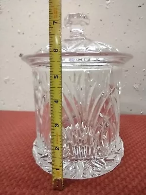 Vintage Lead Crystal Lidded Biscuit Barrel Cookie Jar Cracker Barrel • $15