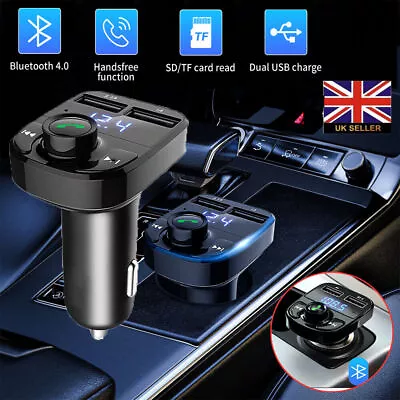 Car Wireless Bluetooth 5.0 FM Transmitter MP3 Player USB Car Charger Adapter UK • £7.19