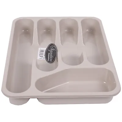 £5.45 • Buy Scratch Resistant Durable Plastic Taupe Cutlery Tray With 5 Compartments Kitchen