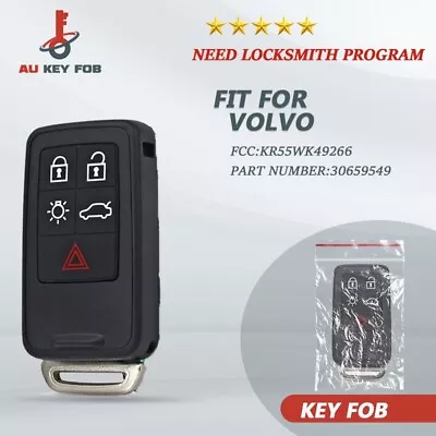 Keyless Remote Control Smart Car Key Fob Uncut Key Blade For Volvo XC60 XC70 S60 • $19.94