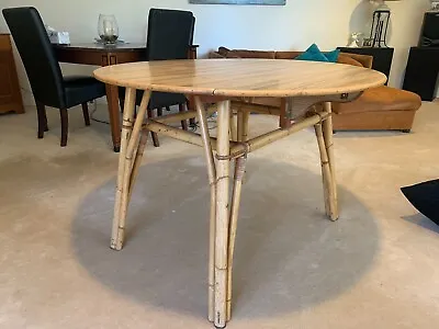 $180 • Buy  round Bamboo Table With Drop Leaf Section On Both Sides  in Gc - Mudgeeraba