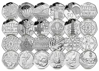 £47.99 • Buy Rare & Valuable UK 50p Coins Fifty Pence Circulated Beatrix Potter Olympics WWF