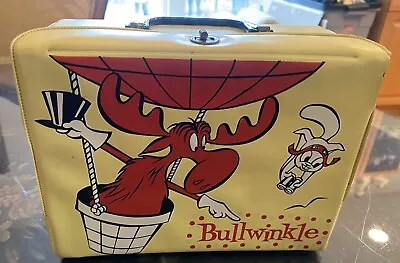 1962 Bullwinkle Yellow Vinyl Lunch Box W/Original Unused Thermos • $199.99